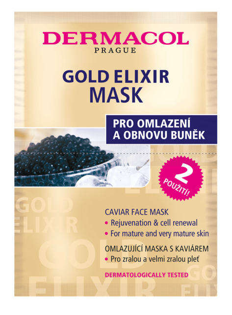 Dermacol - Gold Elixir omlazující maska s kaviárem - 16 ml (2x8)